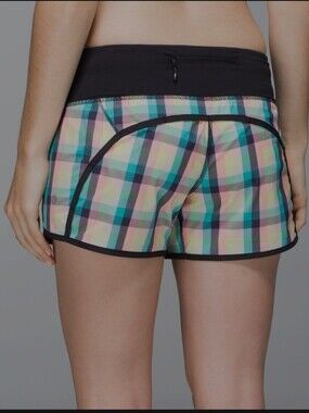 NWT Lululemon Run Times shorts,Plaid Summer Vibe,6,Medium Rise